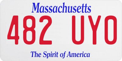 MA license plate 482UY0