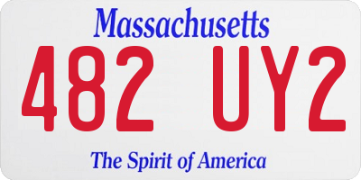 MA license plate 482UY2