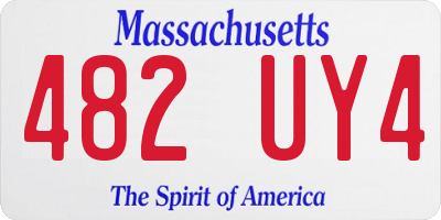 MA license plate 482UY4