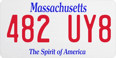 MA license plate 482UY8