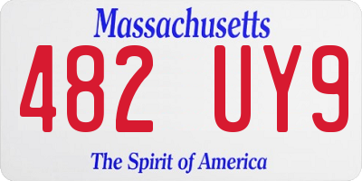 MA license plate 482UY9