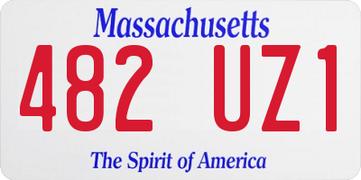 MA license plate 482UZ1