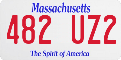MA license plate 482UZ2