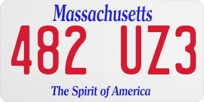 MA license plate 482UZ3