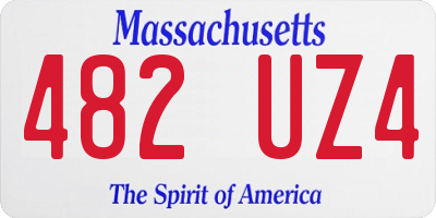 MA license plate 482UZ4