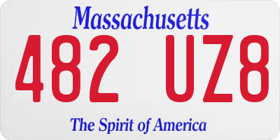 MA license plate 482UZ8