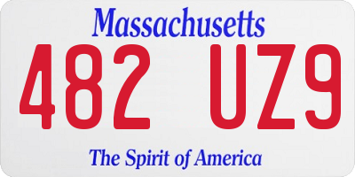MA license plate 482UZ9