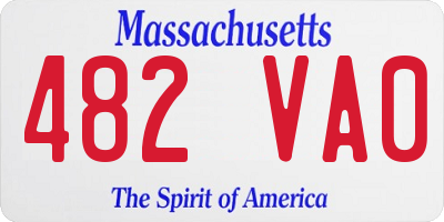 MA license plate 482VA0