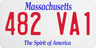 MA license plate 482VA1