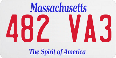 MA license plate 482VA3