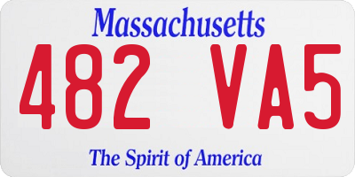 MA license plate 482VA5