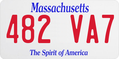 MA license plate 482VA7