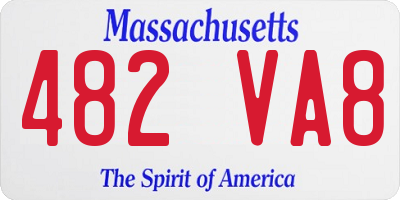 MA license plate 482VA8