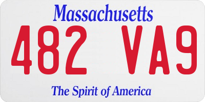 MA license plate 482VA9