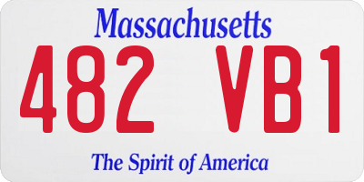 MA license plate 482VB1