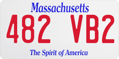 MA license plate 482VB2