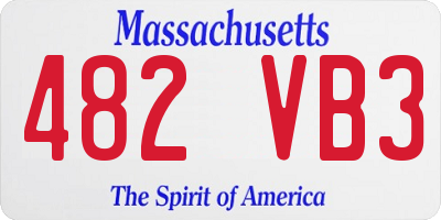 MA license plate 482VB3
