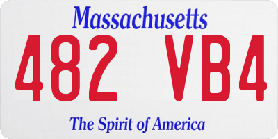 MA license plate 482VB4
