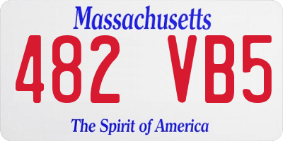 MA license plate 482VB5