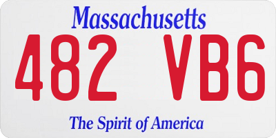 MA license plate 482VB6