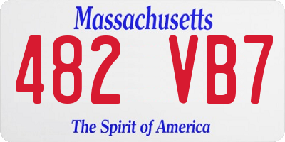 MA license plate 482VB7