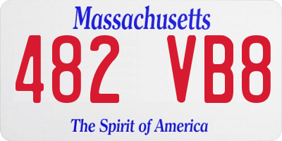 MA license plate 482VB8