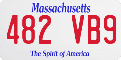 MA license plate 482VB9