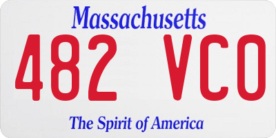 MA license plate 482VC0