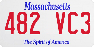 MA license plate 482VC3