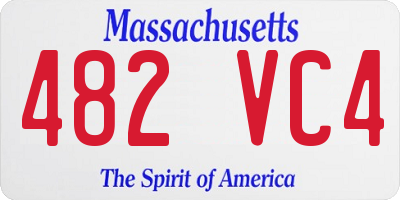 MA license plate 482VC4