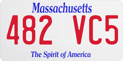 MA license plate 482VC5