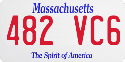 MA license plate 482VC6