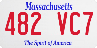 MA license plate 482VC7