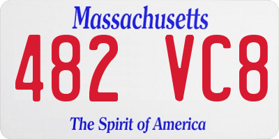 MA license plate 482VC8
