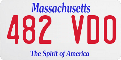 MA license plate 482VD0