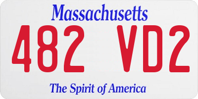 MA license plate 482VD2