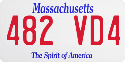 MA license plate 482VD4