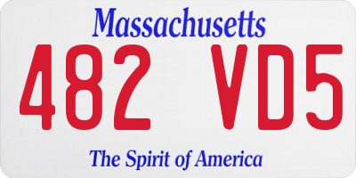 MA license plate 482VD5