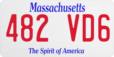 MA license plate 482VD6