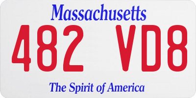 MA license plate 482VD8