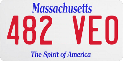 MA license plate 482VE0