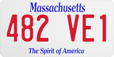 MA license plate 482VE1