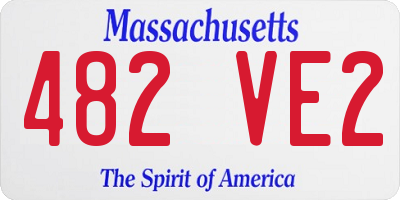 MA license plate 482VE2