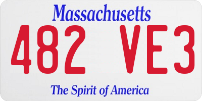 MA license plate 482VE3