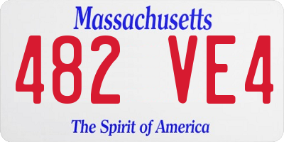 MA license plate 482VE4