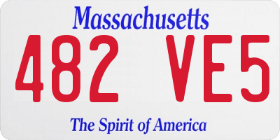 MA license plate 482VE5