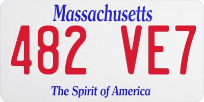 MA license plate 482VE7