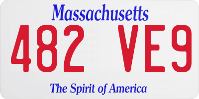 MA license plate 482VE9