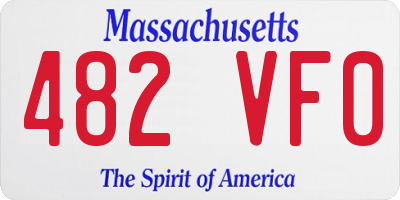 MA license plate 482VF0