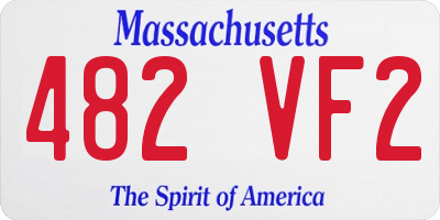 MA license plate 482VF2